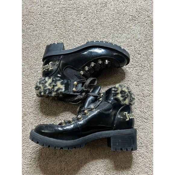 Women’s size 6.5 juicy couture indulgence boots fashion hiking booties faux fur - Picture 3 of 8